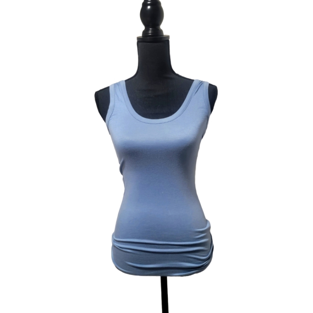 Solemio Blue Scoop Neck Tank Top Size S
